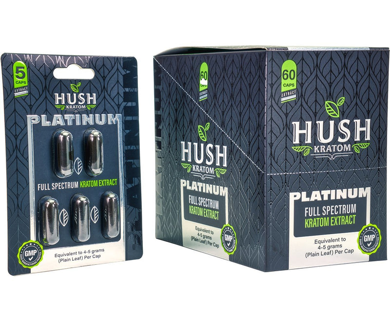 Hush Kratom 5ct Platinum Liquid Gel Caps. Progressive Discounts Available! - K-Chill Direct